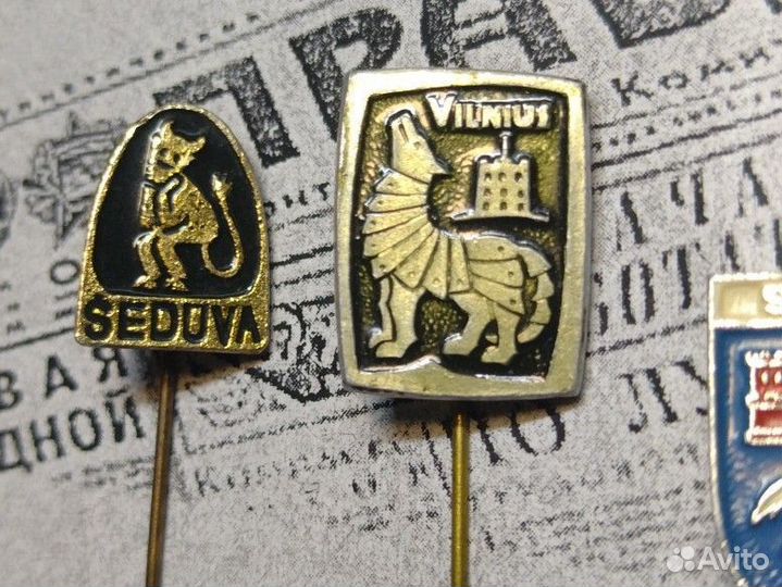Значки sopot, Vilnius,Seduva.Польша,Литва.лот