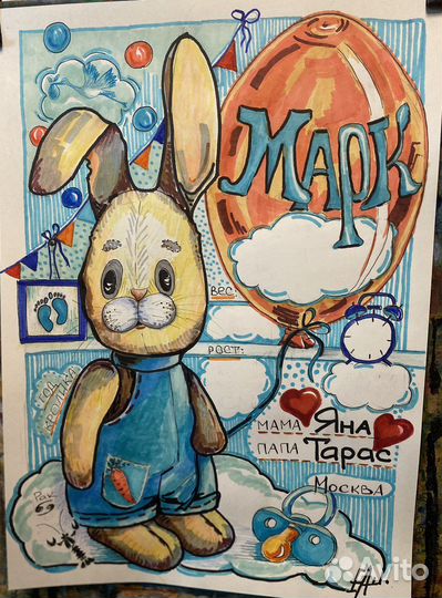 Нарисую метрику для новорожденного за 1 день