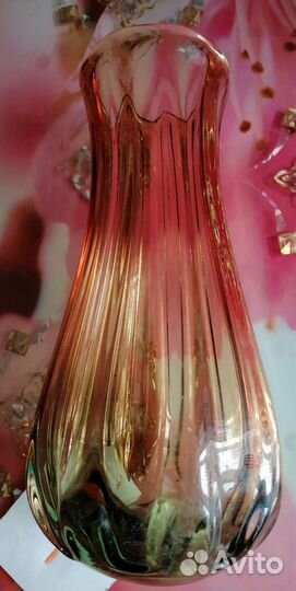 Ваза цветной хрусталь времен СССР