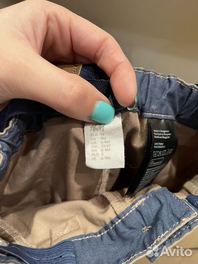 Детский костюм HM - рубашка+брюки на подтяжках 74р