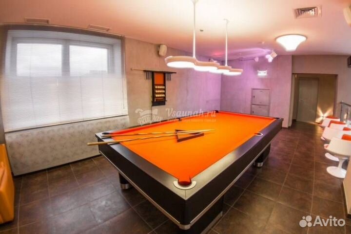 Бильярд с сауной, бассейном и джакузи