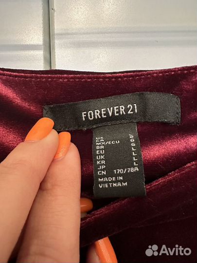 Юбка бархатная Forever 21, L