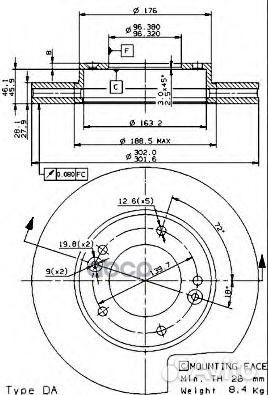 09.9545.10 Диск тормозной KIA sorento (JC) 2.4
