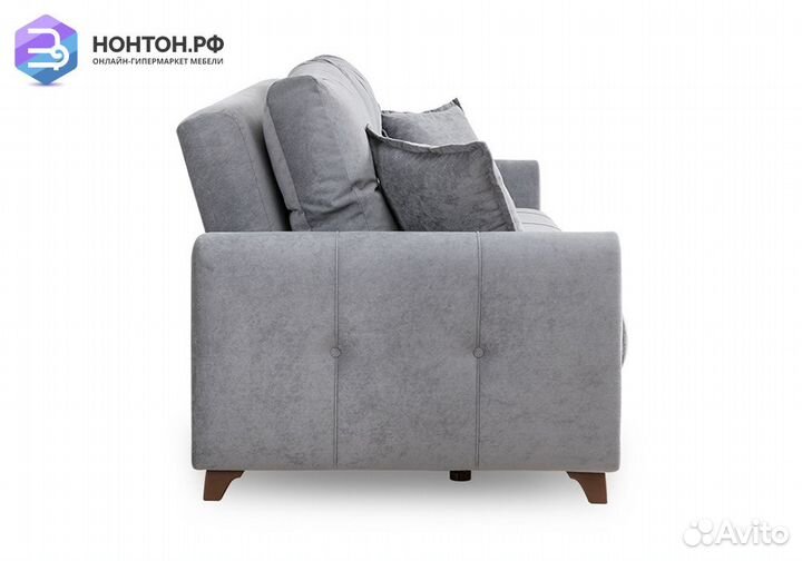 Диван книжка Плимут серый / коричневый