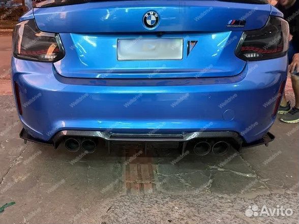 Диффузор с лезвиями BMW M2 F87 стиль CS черный