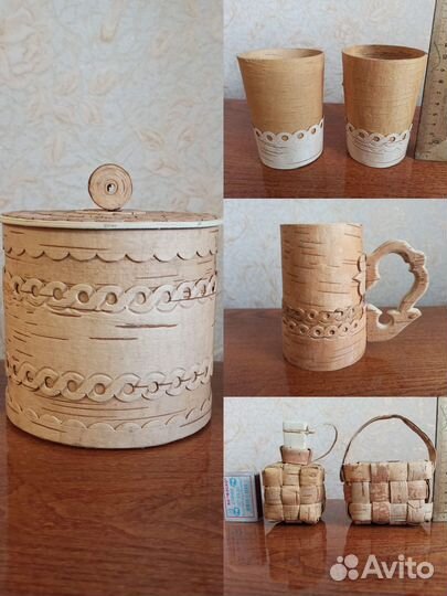 Сувенирная посуда из бересты