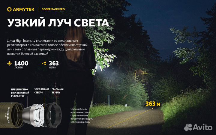 Фонарь Dobermann Pro Magnet USB Armytek F07501WO