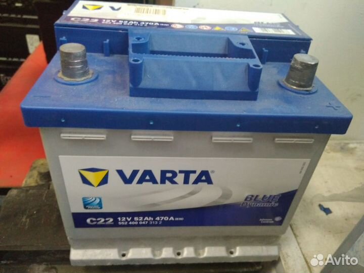 52 Ач аккумулятор б/у Varta C22