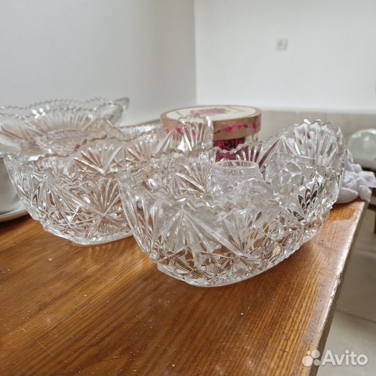 Хрустальная СССР посуда, бакал, ваза, кружки