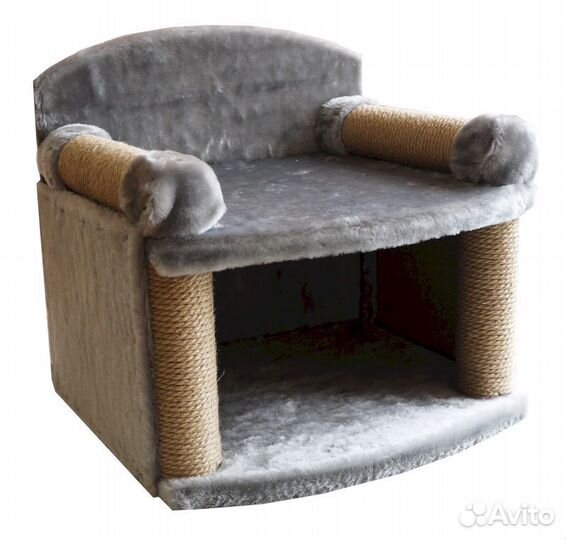 81158 комплекс Трон 4 когтеточки мех однотонный дж