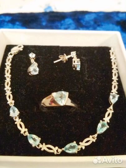 Комплект серебро 925 с топазом