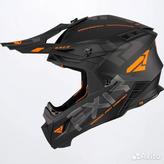 Шлем FXR helium prime auto buckle Black/Orange SNX