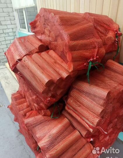 Дрова берёзовые сухие в сетках