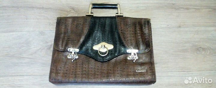 Сумка-портфель жен./ссср,1988 г,натур.кожа