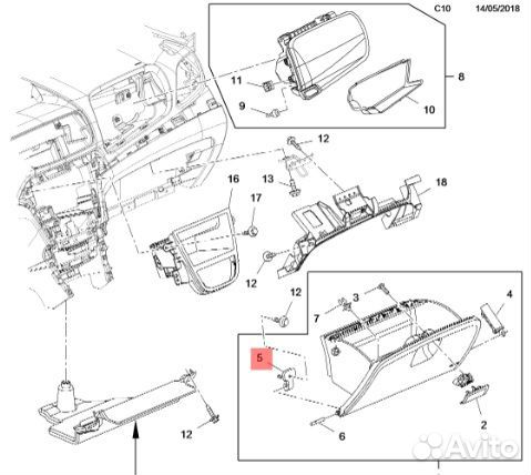 Петли бардачка Opel Buick Chevrolet