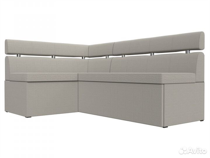 Диван кухонный угловой Классик левый угол, рогожка, амур бежевый