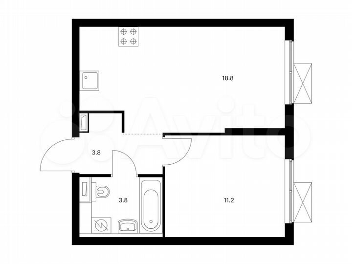 1-к. квартира, 37,6 м², 18/33 эт.
