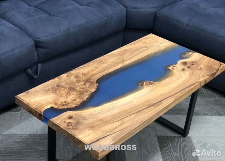 Стол из Эпоксидной смолы и слэба от изготовителя