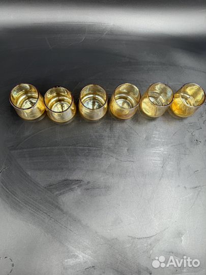 Графин Штоф с рюмками Лебедь Перламутровое стекло