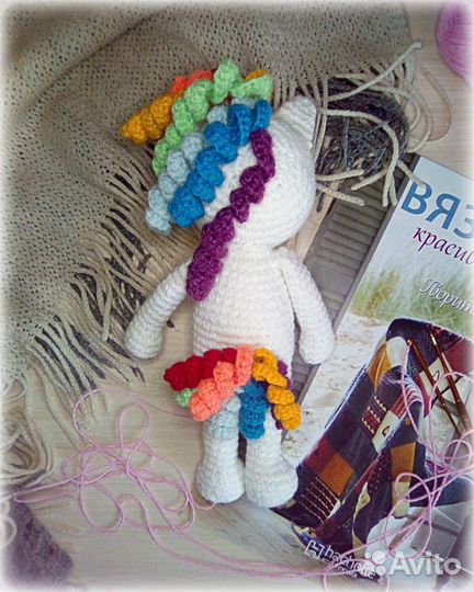 Вязаный Единорог. Ручная работа