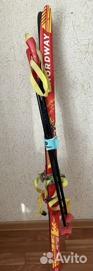 Лыжи детские 120 рост Nordway с роботом+палки