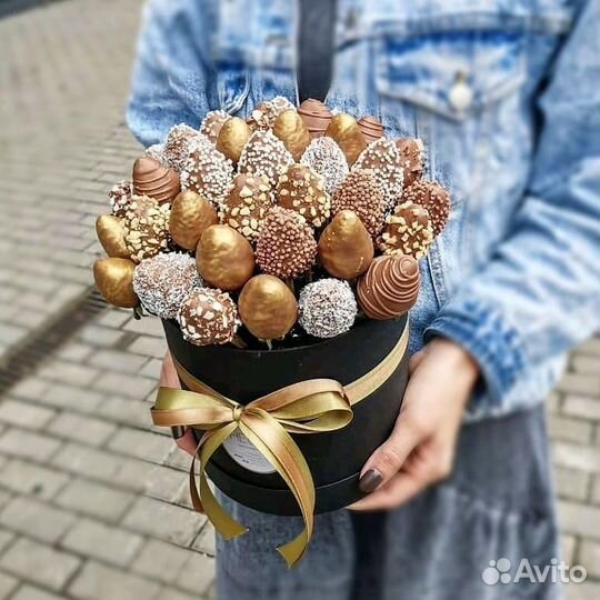 Клубника в шоколаде, Букеты с клубникой