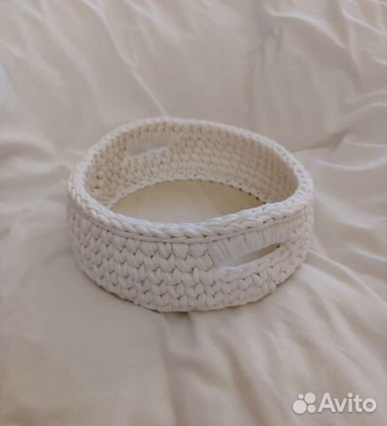 Корзина-поднос вязаная