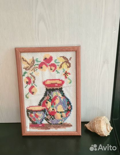 Картина, вышитая крестом, ручная работа