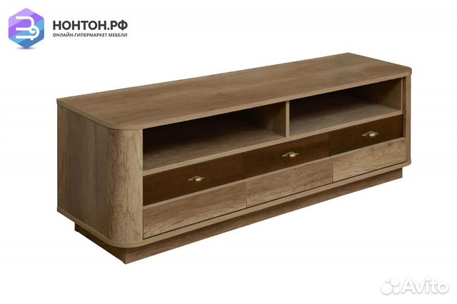 Тумба под тв с 3-мя ящиками Фантазия дуб каньон