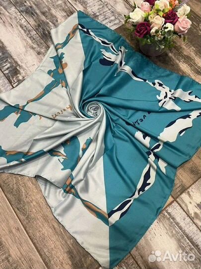 Шелковый платок Dior бирюза и мята новый