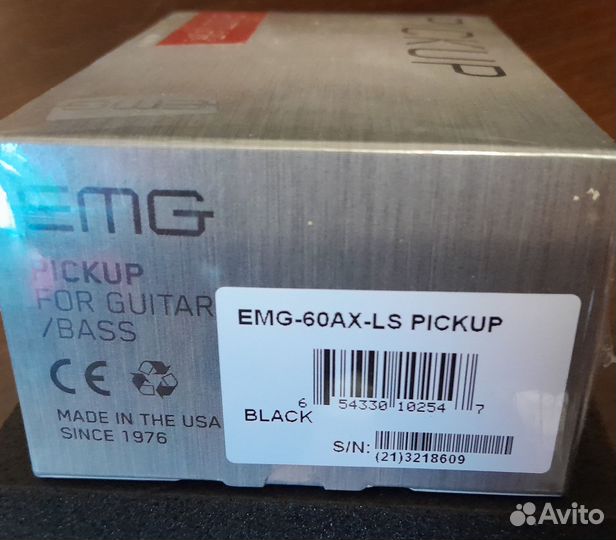 Звукосниматель EMG 60AX-LS Чёрного цвета. Новый