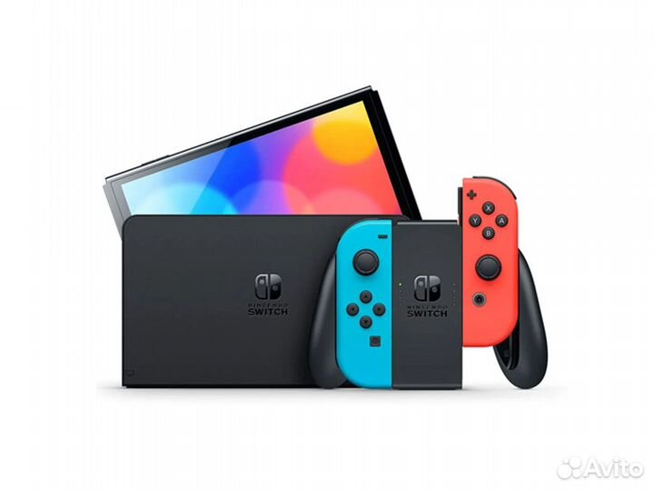 Nintendo Switch oled 64 Гб, неон
