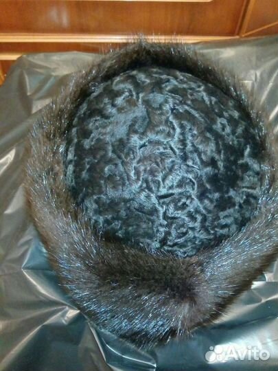 Шапка норка, каракуль 55 размер