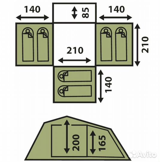 Палатка 6-ти местная Nordway Family Dome 6