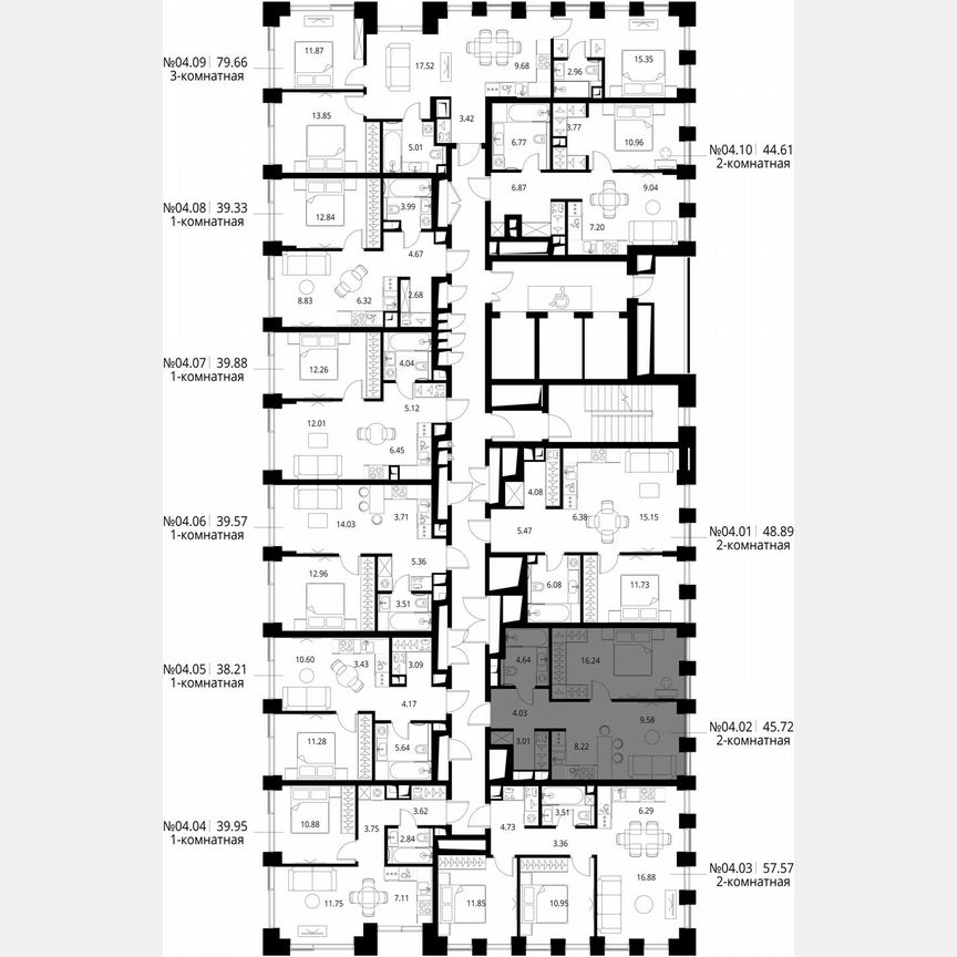 1-к. квартира, 45,7 м², 4/26 эт.