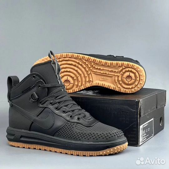 Nike Lunar Force 1 Duckboot Black Gum с Мехом