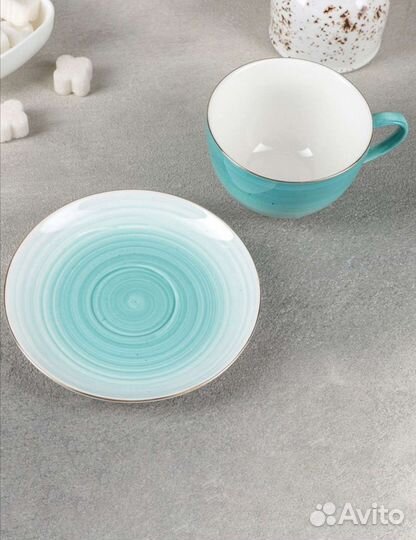 Набор из 2 чайных пар и тарелка Млечный путь