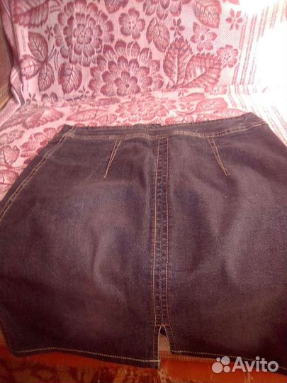 Джинсовая юбка для девочки 42-44р темно-серая