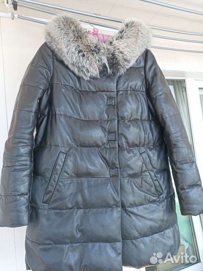 Зимняя кожаная куртка Снежная королева