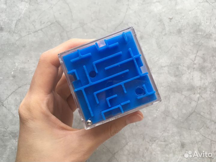 3D куб лабиринт новый синий