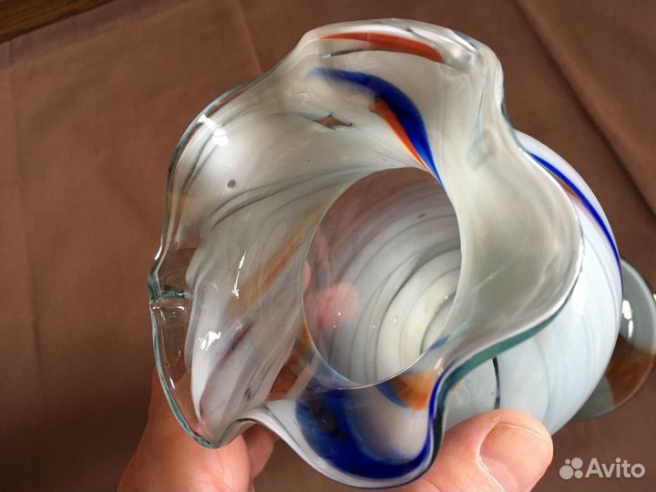 Рог изобилия, ваза. Цветное стекло СССР