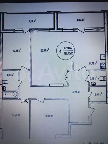 4-к. квартира, 121,6 м², 7/21 эт.