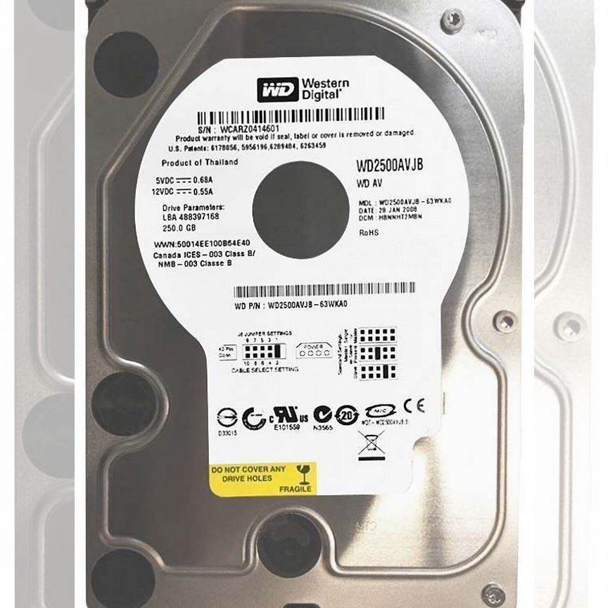 [WD2500AAKX] Жесткий Диск Western Digital Wd2500avjb 250gb Ide Wd2500aakx