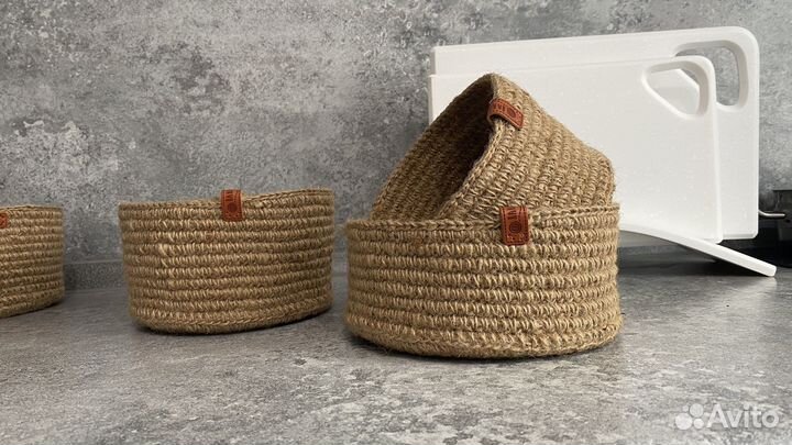 Корзина плетеная из джута