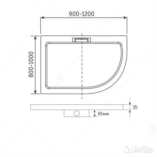 90x100 Душевой поддон из иск. камня RGW