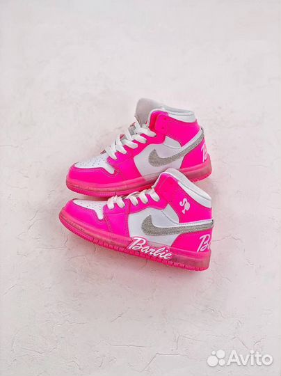 Детские кроссовки хайтопы Nike Barbie