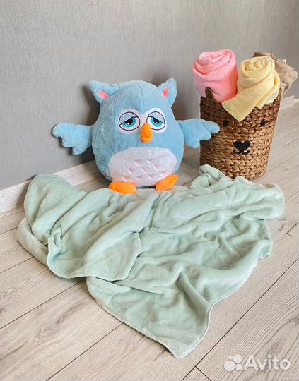Мягкая игрушка-подушка Сова с пледом 3 в 1