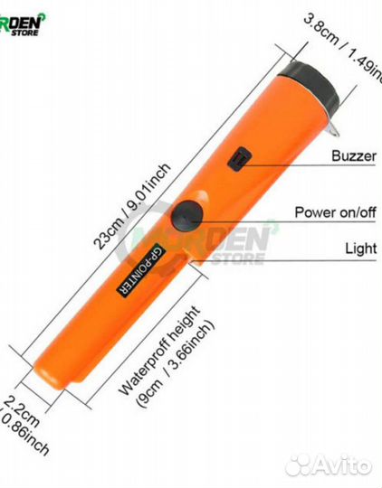 Пинпоинтер металлоискатель GP+батарея 9в новый
