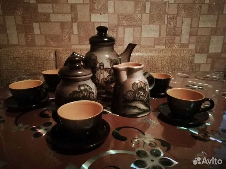 Чайный сервиз новый глиненый
