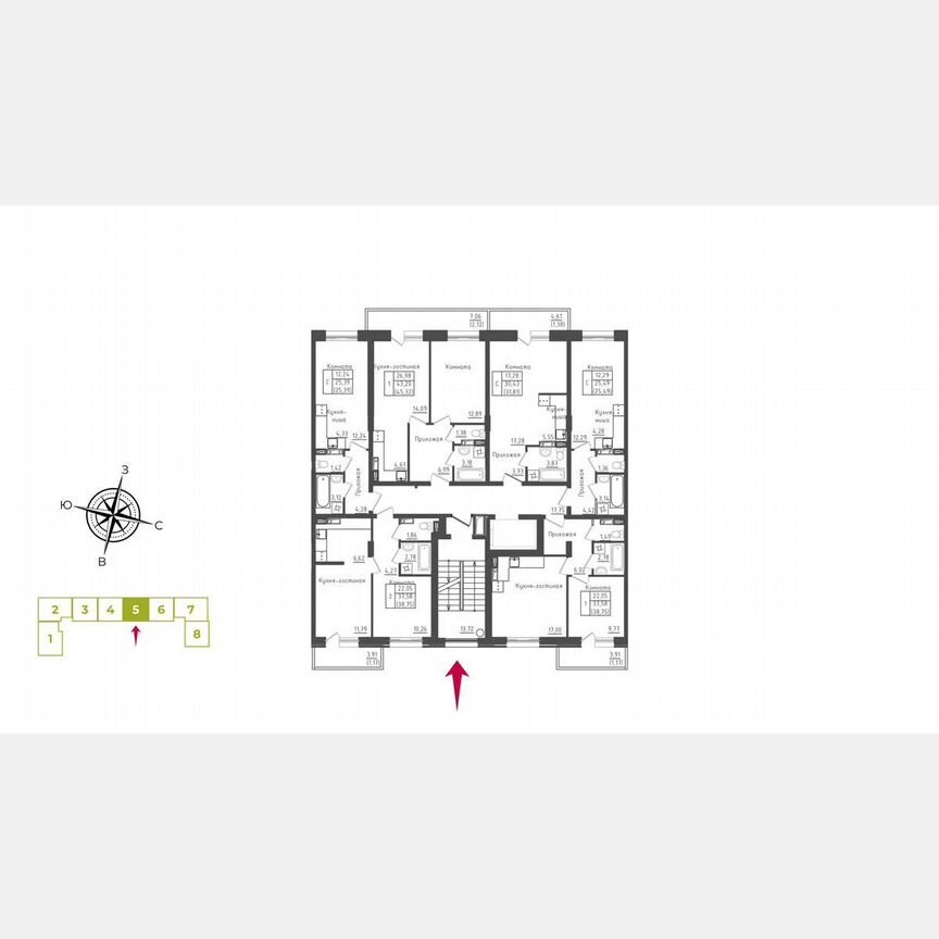Квартира-студия, 31,5 м², 5/5 эт.